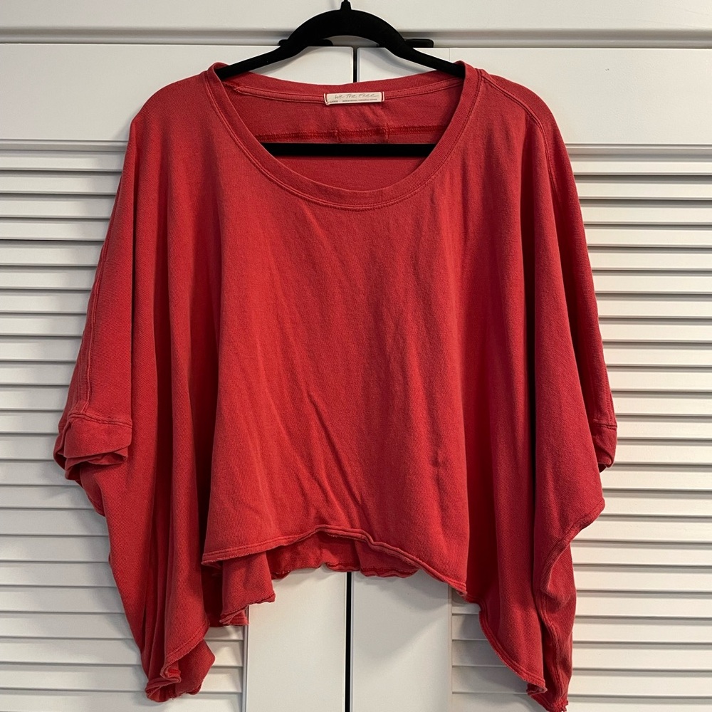 Free People - We The Free Tee. Red. Size L. Worn Once.